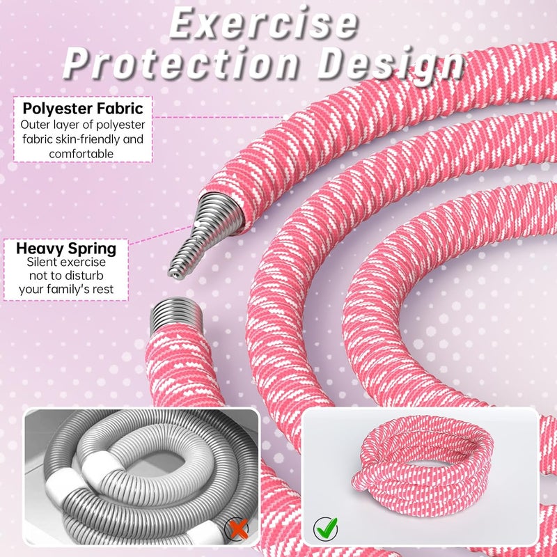 Lerpio 3.4/4.1/5 LBS Soft Spring Weighted Hoop for Adults, Quiet & Pinch-Proof Design, Portable Fitness Infinity Hoop with Body Tape Measure, Exercise Hoop for Core Workout - Image 5